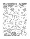 Gingerbread girl join the dots puzzle and coloring page